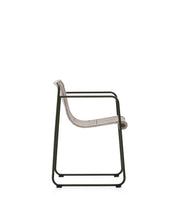 Load image into Gallery viewer, Maurina stackable chair in green galvanised steel and ecru and grey rope cord - image 2