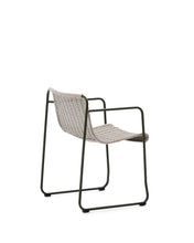 Load image into Gallery viewer, Maurina stackable chair in green galvanised steel and ecru and grey rope cord - image 3