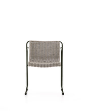 Load image into Gallery viewer, Maurina stackable chair in green galvanised steel and ecru and grey rope cord - image 4