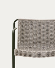 Load image into Gallery viewer, Maurina stackable chair in green galvanised steel and ecru and grey rope cord - image 9
