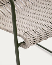 Load image into Gallery viewer, Maurina stackable chair in green galvanised steel and ecru and grey rope cord - image 10