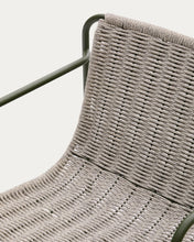 Load image into Gallery viewer, Maurina stackable chair in green galvanised steel and ecru and grey rope cord - image 11