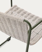 Load image into Gallery viewer, Maurina stackable chair in green galvanised steel and ecru and grey rope cord - image 12