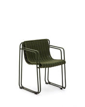 Load image into Gallery viewer, Maurina stackable chair in green galvanised steel and green rope cord - image 6