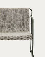 Load image into Gallery viewer, Maurina stackable armchair in green galvanised steel and ecru and grey rope cord - image 11