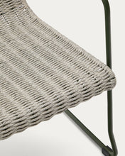 Load image into Gallery viewer, Maurina stackable armchair in green galvanised steel and ecru and grey rope cord - image 12