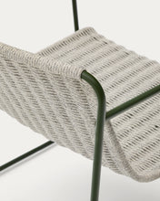 Load image into Gallery viewer, Maurina stackable armchair in green galvanised steel and ecru and grey rope cord - image 14
