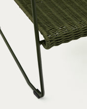 Load image into Gallery viewer, Maurina stackable armchair in green galvanised steel and green rope cord - image 11