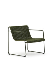 Load image into Gallery viewer, Maurina stackable armchair in green galvanised steel and green rope cord
