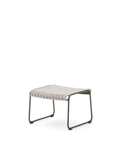 Load image into Gallery viewer, Maurina footrest in green galvanised steel and ecru and grey rope cord 58 x 52.5cm - image 4