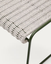 Load image into Gallery viewer, Maurina footrest in green galvanised steel and ecru and grey rope cord 58 x 52.5cm - image 8