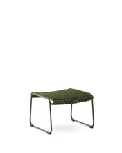 Load image into Gallery viewer, Maurina footrest in green galvanised steel and green rope cord 58 x 52.5cm - image 2