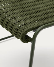 Load image into Gallery viewer, Maurina footrest in green galvanised steel and green rope cord 58 x 52.5cm - image 10