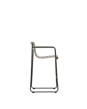 Load image into Gallery viewer, Maurina stool in green galvanised steel and ecru and grey rope cord 64,5cm - image 2