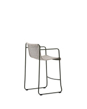 Load image into Gallery viewer, Maurina stool in green galvanised steel and ecru and grey rope cord 64,5cm - image 3
