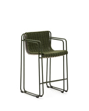 Load image into Gallery viewer, Maurina stool in green galvanised steel and ecru and grey rope cord 64,5cm - image 5