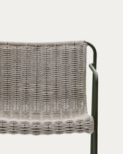 Load image into Gallery viewer, Maurina stool in green galvanised steel and ecru and grey rope cord 64,5cm - image 9