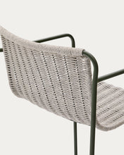 Load image into Gallery viewer, Maurina stool in green galvanised steel and ecru and grey rope cord 64,5cm - image 10