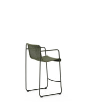 Load image into Gallery viewer, Maurina stool in green galvanised steel and green rope cord 64,5cm - image 3