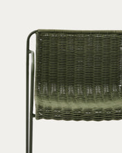 Load image into Gallery viewer, Maurina stool in green galvanised steel and green rope cord 64,5cm - image 8