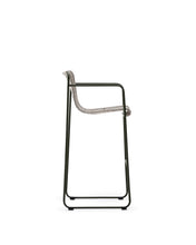 Load image into Gallery viewer, Maurina stool in green galvanised steel and ecru and grey rope cord 74,5cm - image 2