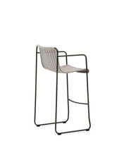 Load image into Gallery viewer, Maurina stool in green galvanised steel and ecru and grey rope cord 74,5cm - image 3