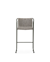 Load image into Gallery viewer, Maurina stool in green galvanised steel and ecru and grey rope cord 74,5cm - image 4