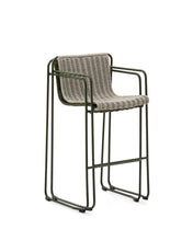 Load image into Gallery viewer, Maurina stool in green galvanised steel and ecru and grey rope cord 74,5cm - image 5