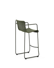 Load image into Gallery viewer, Maurina stackable stool in green galvanised steel and green rope cord 74,5cm - image 3