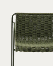 Load image into Gallery viewer, Maurina stackable stool in green galvanised steel and green rope cord 74,5cm - image 8