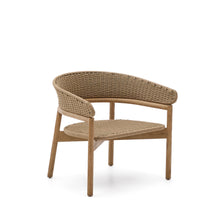 Load image into Gallery viewer, Arinella armchair in FSC 100% solid acacia wood with natural finish and beige rope cord