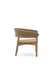 Load image into Gallery viewer, Arinella armchair in FSC 100% solid acacia wood with natural finish and beige rope cord - image 4