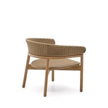 Load image into Gallery viewer, Arinella armchair in FSC 100% solid acacia wood with natural finish and beige rope cord - image 5