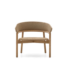 Load image into Gallery viewer, Arinella armchair in FSC 100% solid acacia wood with natural finish and beige rope cord - image 7