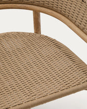 Load image into Gallery viewer, Arinella armchair in FSC 100% solid acacia wood with natural finish and beige rope cord - image 13