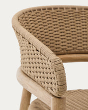 Load image into Gallery viewer, Arinella chair in FSC 100% solid acacia wood with natural finish and beige rope cord - image 13
