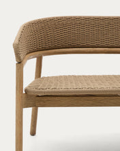 Load image into Gallery viewer, Arinella 3-seater sofa in FSC 100% solid acacia wood with natural finish and beige rope cord 167 cm - image 9