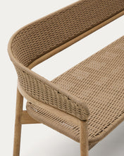 Load image into Gallery viewer, Arinella 3-seater sofa in FSC 100% solid acacia wood with natural finish and beige rope cord 167 cm - image 10