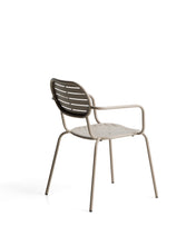 Load image into Gallery viewer, Brai stackable outdoor chair with armrests in taupe galvanised steel - image 4