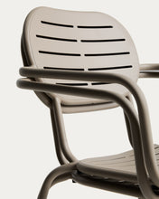Load image into Gallery viewer, Brai stackable outdoor chair with armrests in taupe galvanised steel - image 8