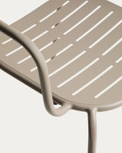 Load image into Gallery viewer, Brai stackable outdoor chair with armrests in taupe galvanised steel - image 9