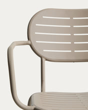 Load image into Gallery viewer, Brai stackable outdoor chair with armrests in taupe galvanised steel - image 10