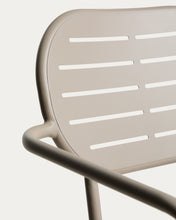 Load image into Gallery viewer, Brai stackable outdoor chair with armrests in taupe galvanised steel - image 11