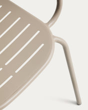 Load image into Gallery viewer, Brai stackable outdoor chair with armrests in taupe galvanised steel - image 12