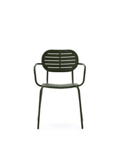 Load image into Gallery viewer, Brai stackable outdoor chair with armrests in green galvanised steel - image 4