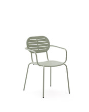 Load image into Gallery viewer, Brai stackable outdoor chair with armrests in turquoise galvanised steel