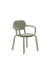Load image into Gallery viewer, Brai stackable outdoor chair with armrests in turquoise galvanised steel - image 5
