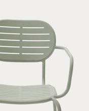 Load image into Gallery viewer, Brai stackable outdoor chair with armrests in turquoise galvanised steel - image 9