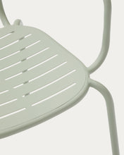 Load image into Gallery viewer, Brai stackable outdoor chair with armrests in turquoise galvanised steel - image 10