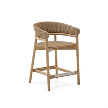 Load image into Gallery viewer, Arinella stool in FSC 100% solid acacia wood with natural finish and beige rope cord 65cm